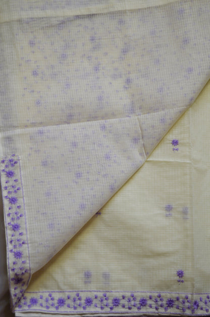 Off White Chikankari Kota Saree