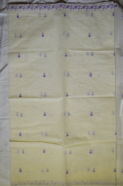 Off White Chikankari Kota Saree