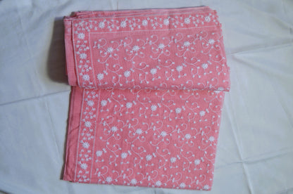 Peach Chikankari Kota Saree