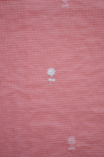 Peach Chikankari Kota Saree
