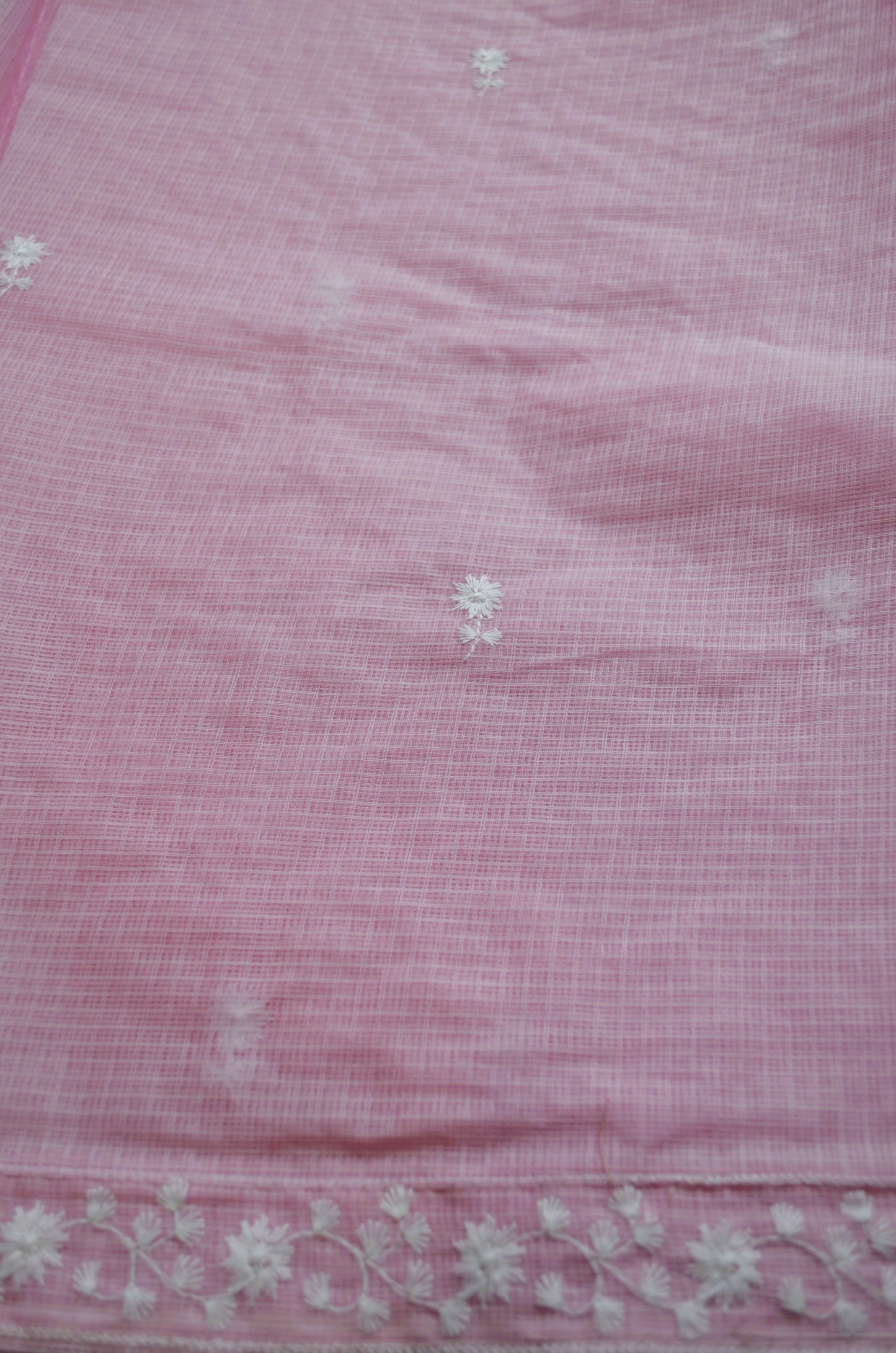 Pink Chikankari Kota Saree