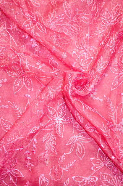 Mauve Embriodered Chikankari Saree