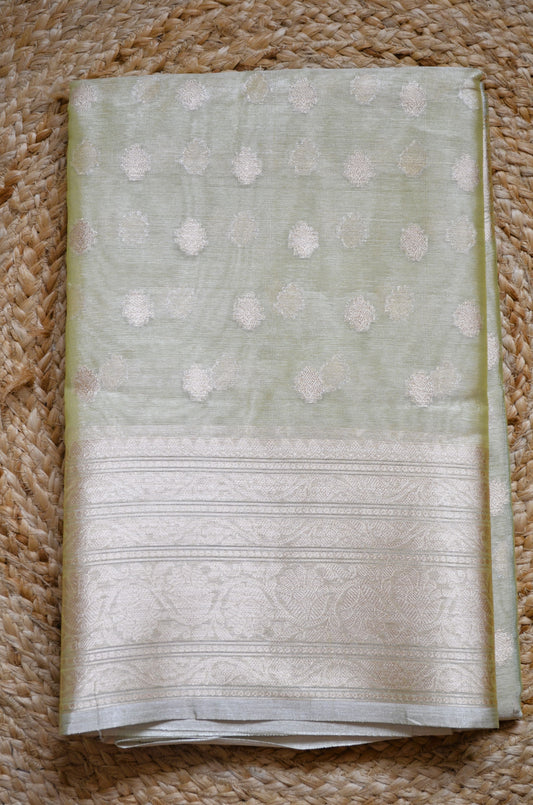 Pistacchio Banarasi Zari Tissue Silk Saree