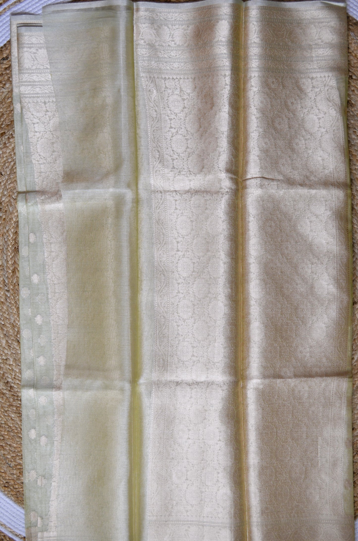 Pistacchio Banarasi Zari Tissue Silk Saree