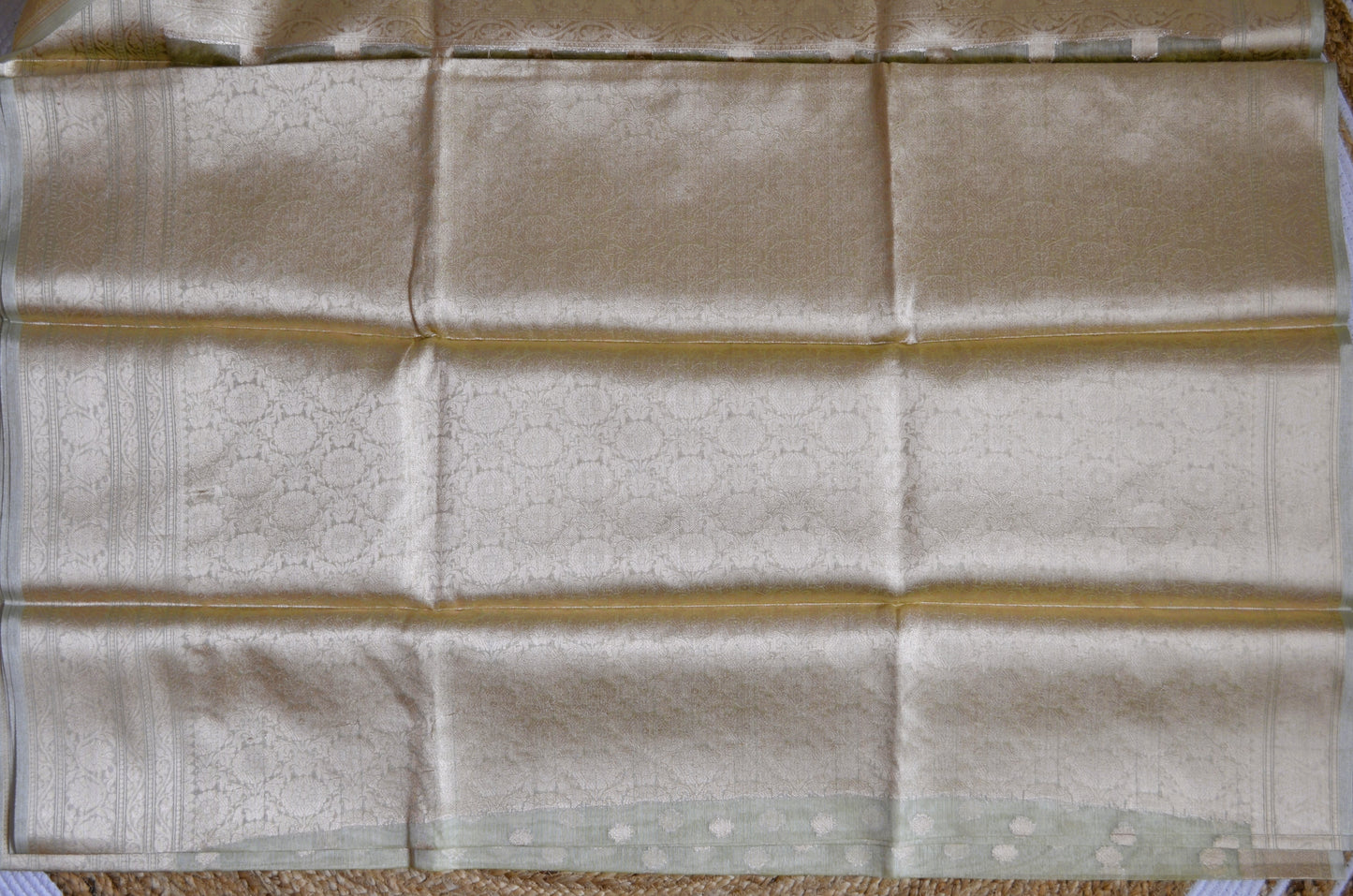 Pistacchio Banarasi Zari Tissue Silk Saree