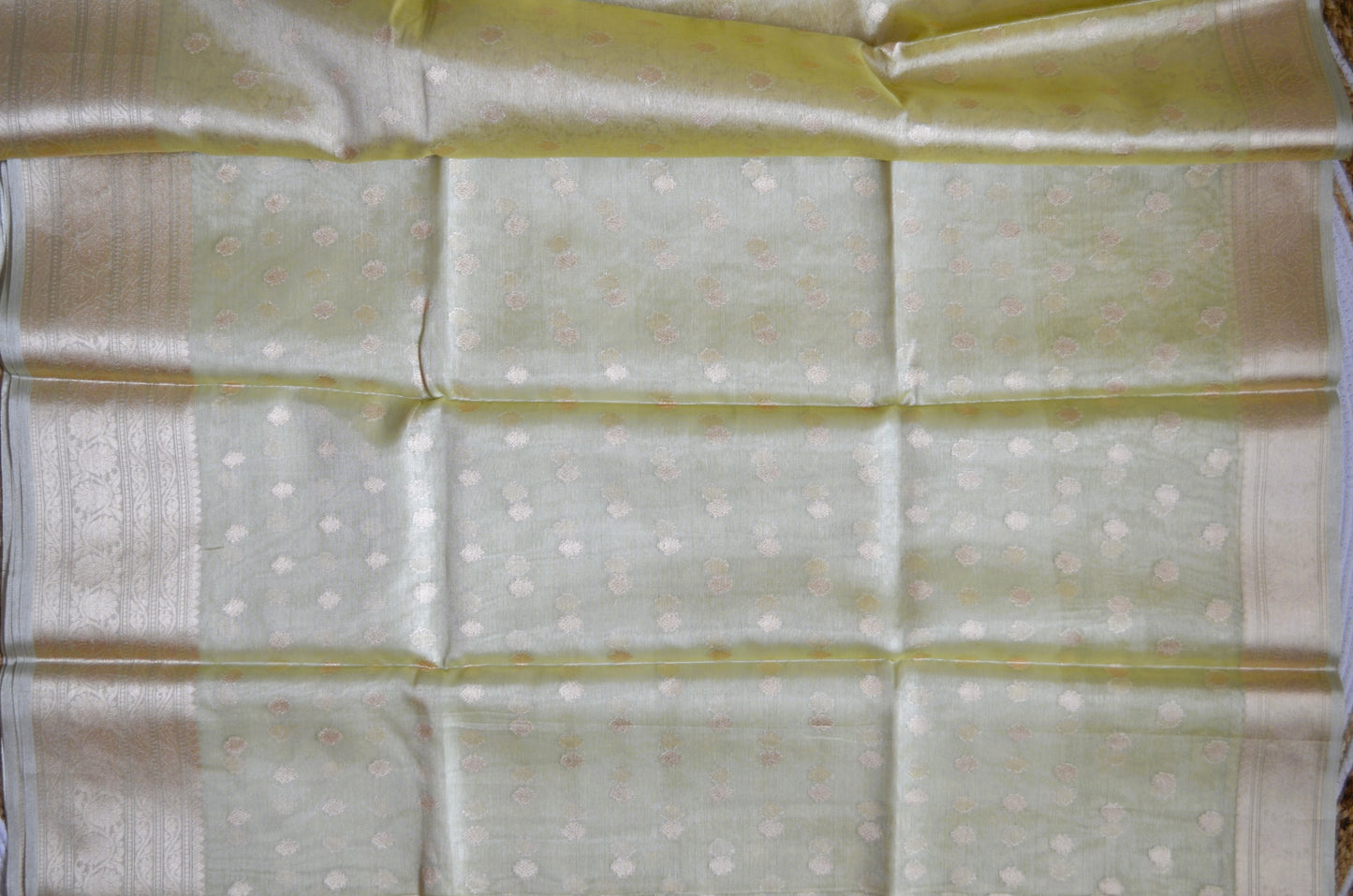 Pistacchio Banarasi Zari Tissue Silk Saree