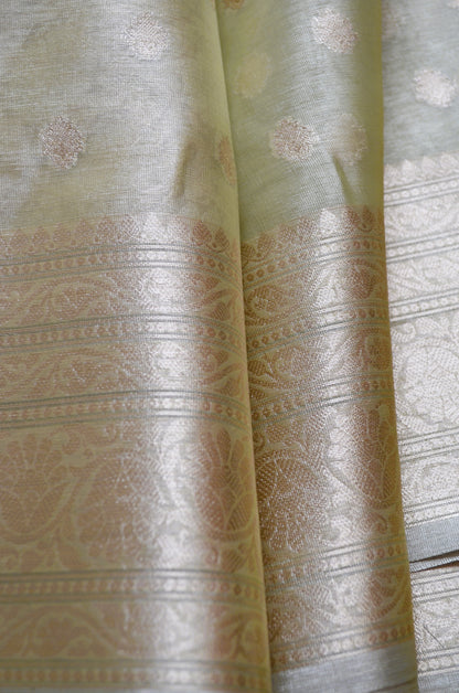 Pistacchio Banarasi Zari Tissue Silk Saree