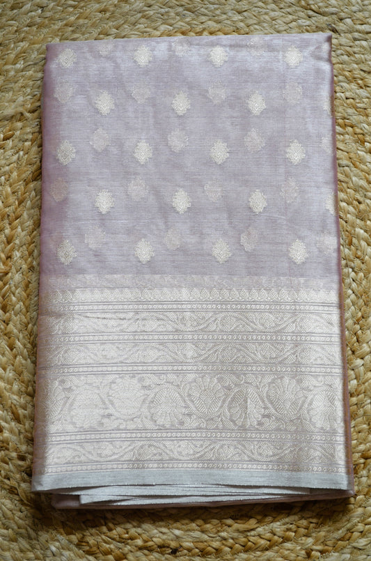 Mauve Banarasi Zari Tissue Silk Saree
