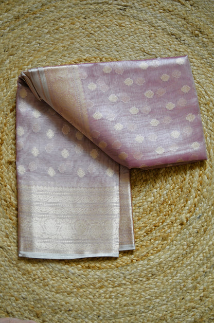 Rouge Banarasi Zari Tissue Silk Saree