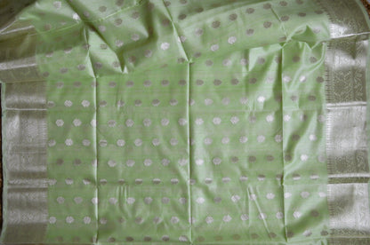 Pistacchio Woven Banarasi Zari Tissue Silk Saree