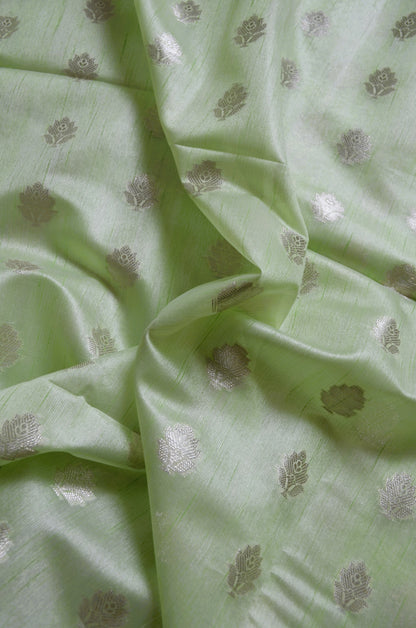 Pistacchio Woven Banarasi Zari Tissue Silk Saree