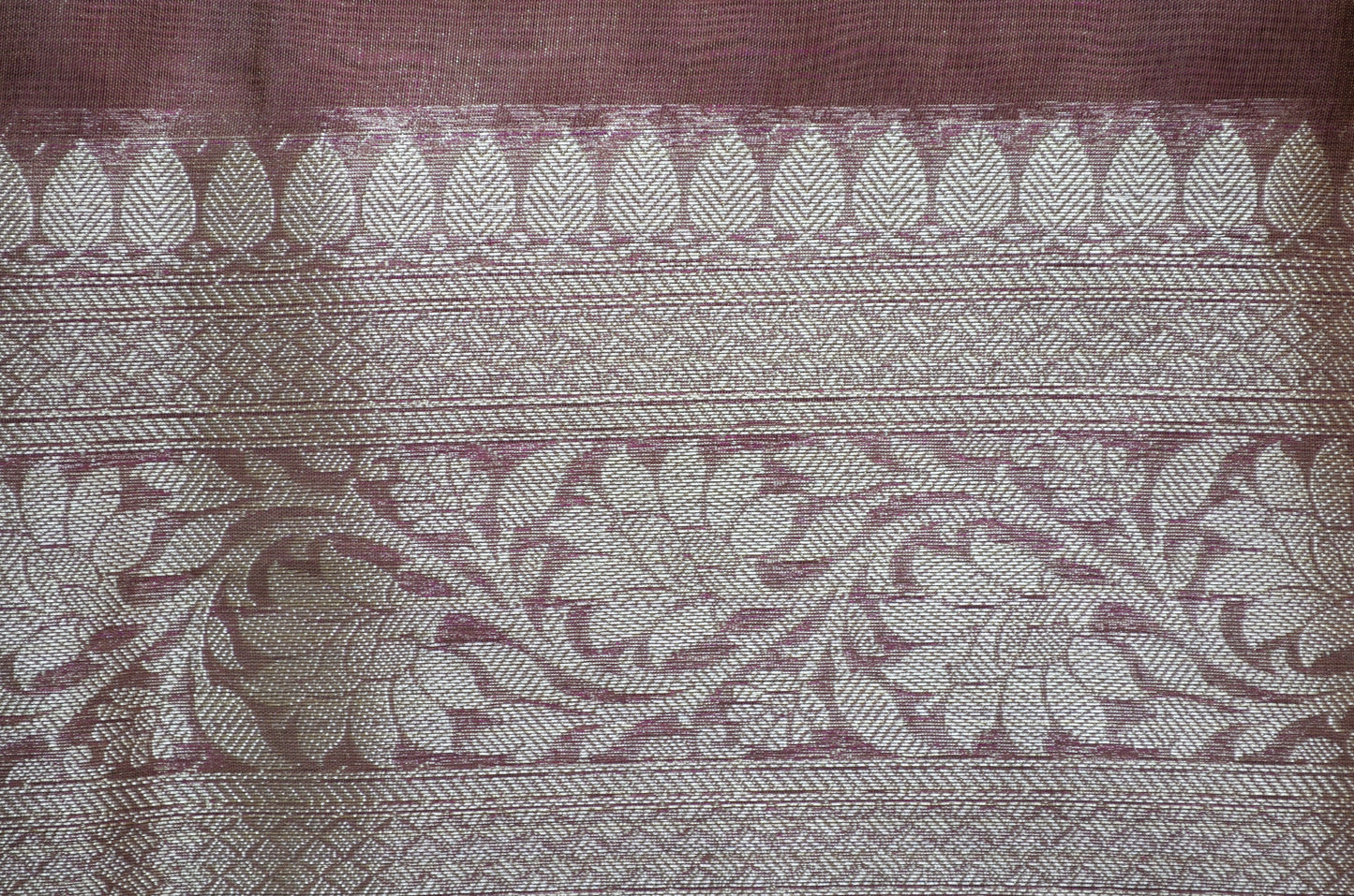 Purple Plain Banarasi Tissue Silk Saree