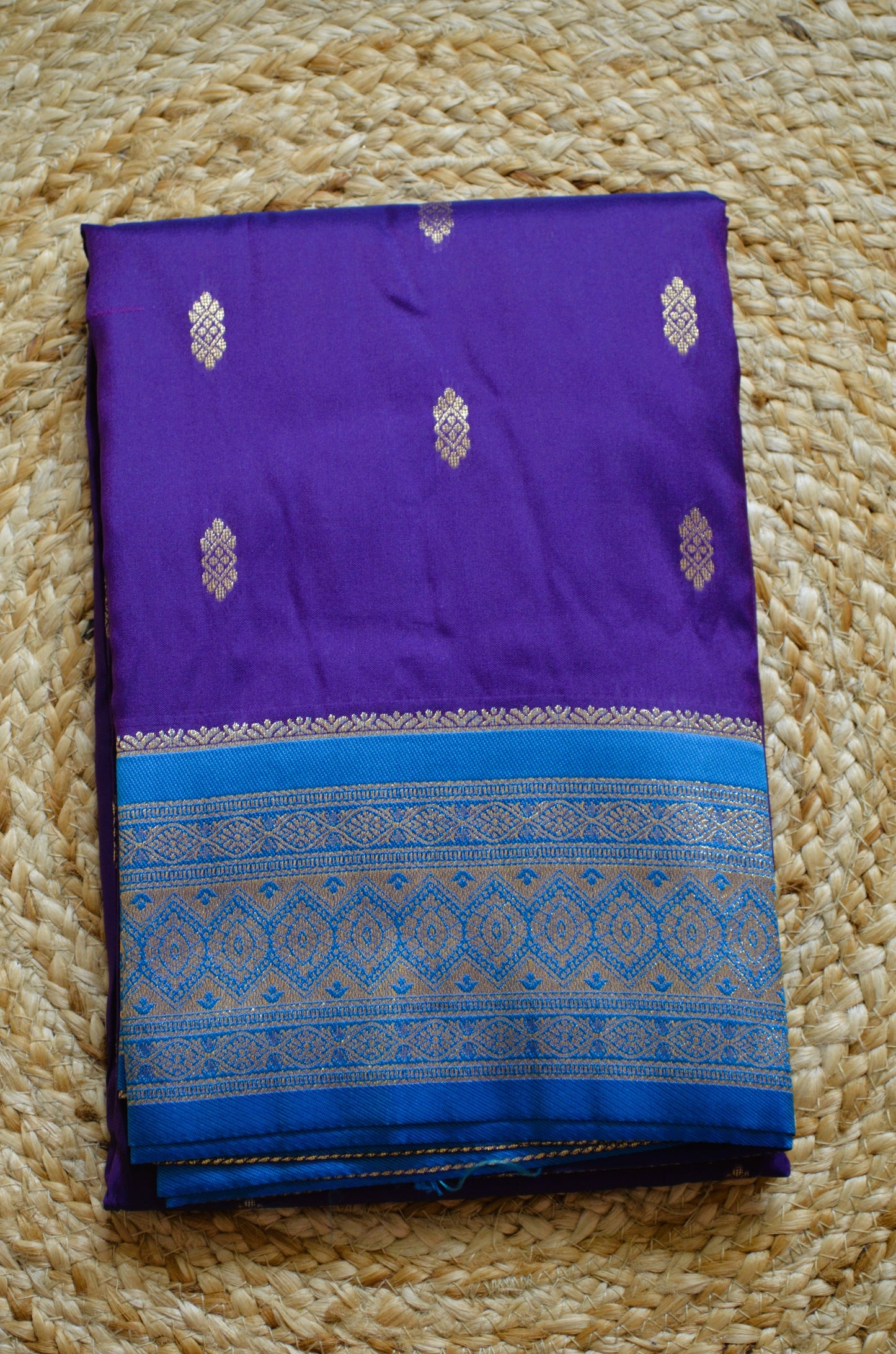 Purple Zari Work Banarasi Silk Saree