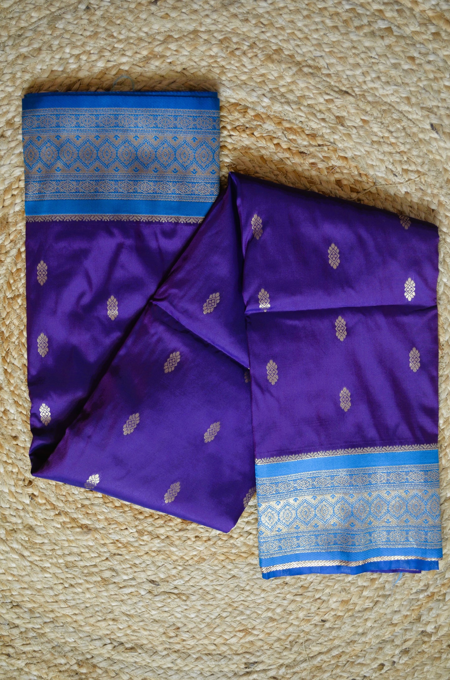 Purple Zari Work Banarasi Silk Saree
