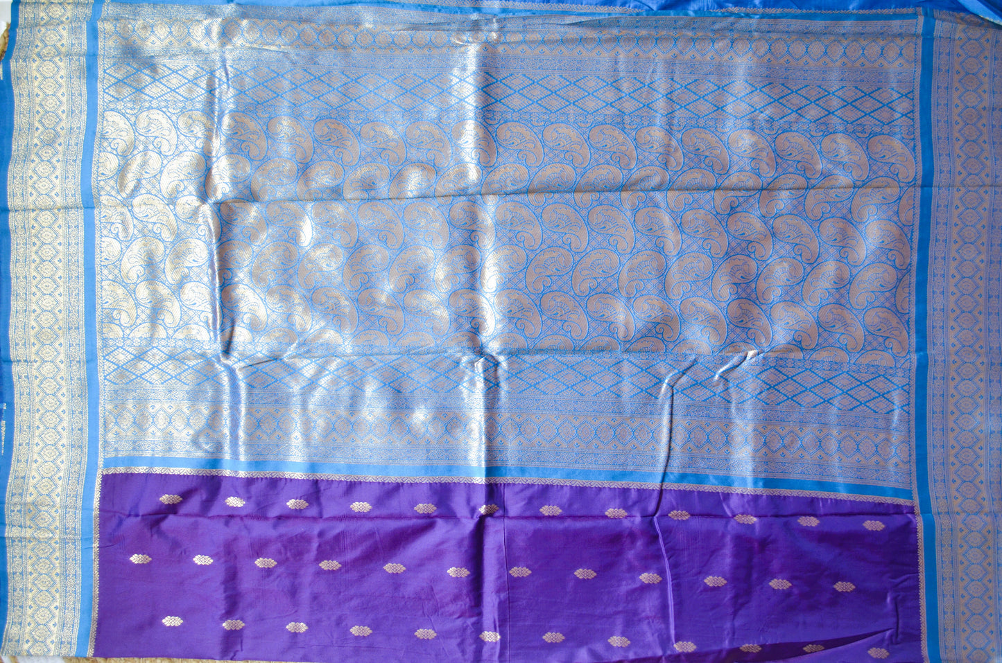Purple Zari Work Banarasi Silk Saree