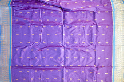 Purple Zari Work Banarasi Silk Saree