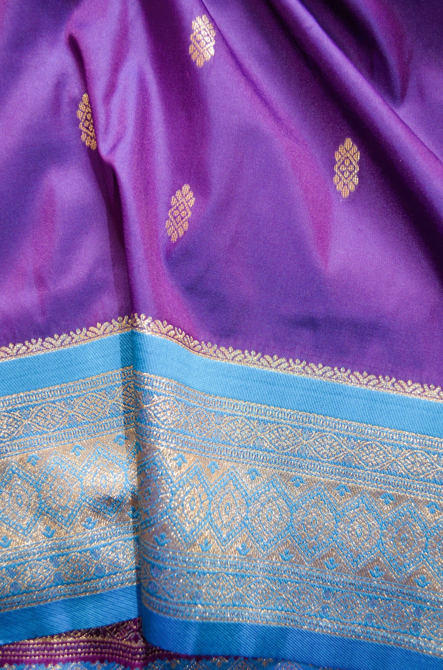 Purple Zari Work Banarasi Silk Saree