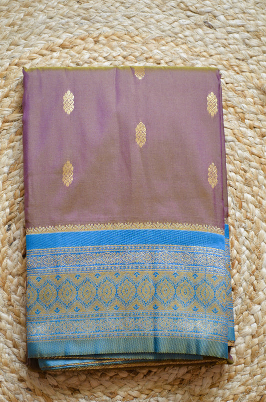 Lavender Zari Work Banarasi Silk Saree