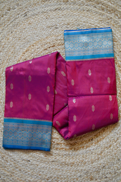 Magenta Zari Work Banarasi Silk Saree
