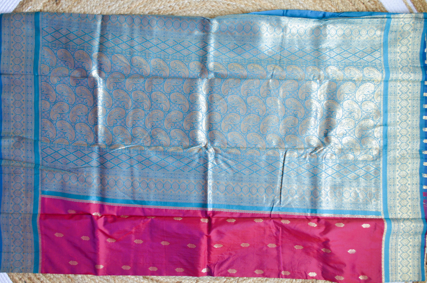Magenta Zari Work Banarasi Silk Saree