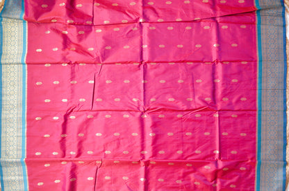 Magenta Zari Work Banarasi Silk Saree