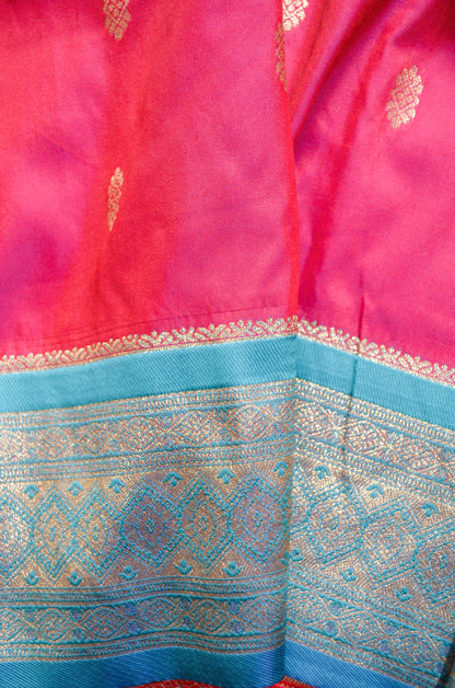 Magenta Zari Work Banarasi Silk Saree