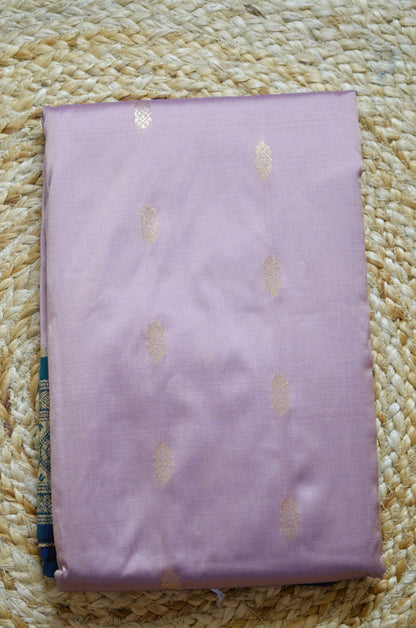 Mauve Zari Work Banarasi Silk Saree