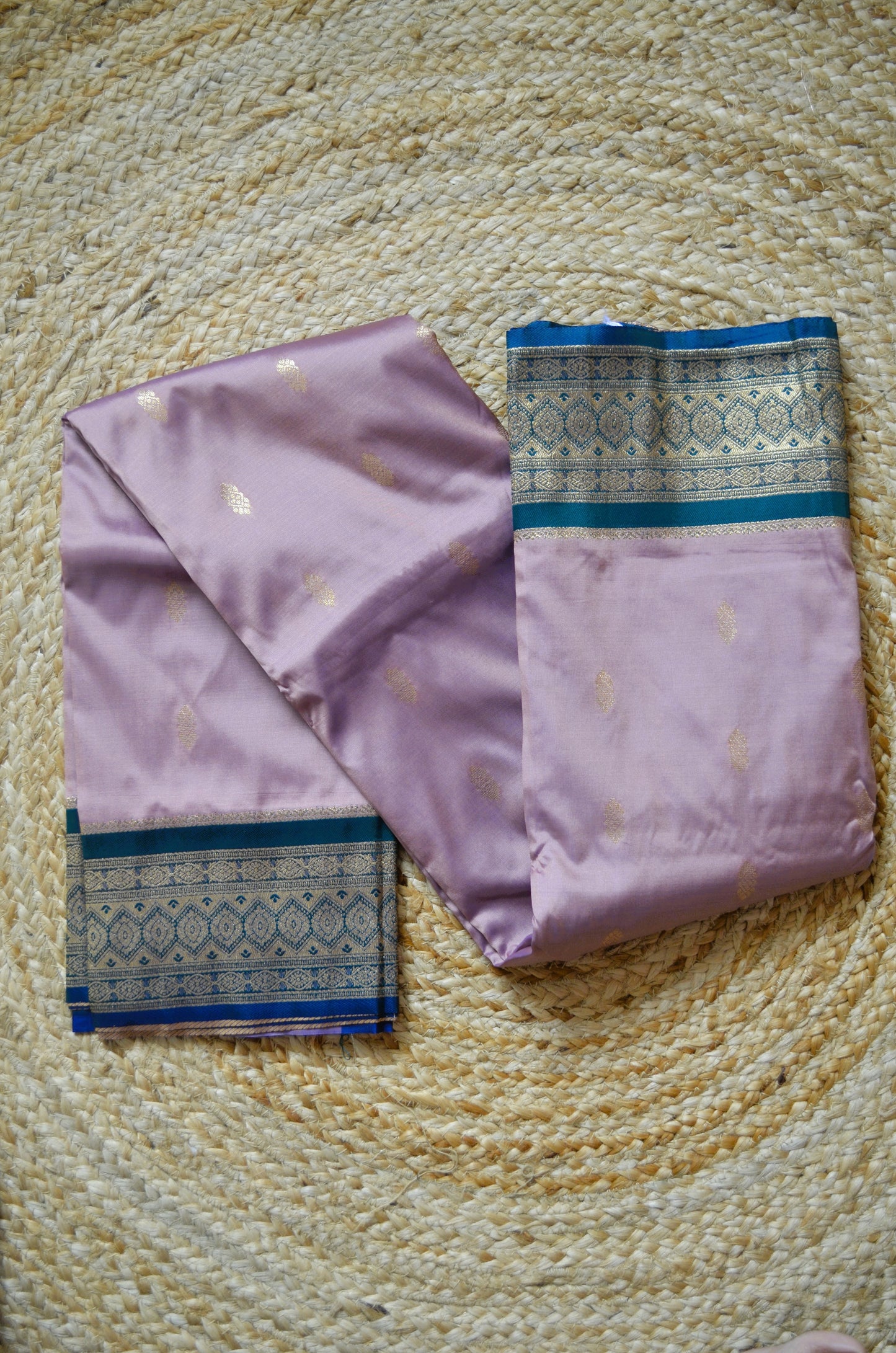 Mauve Zari Work Banarasi Silk Saree