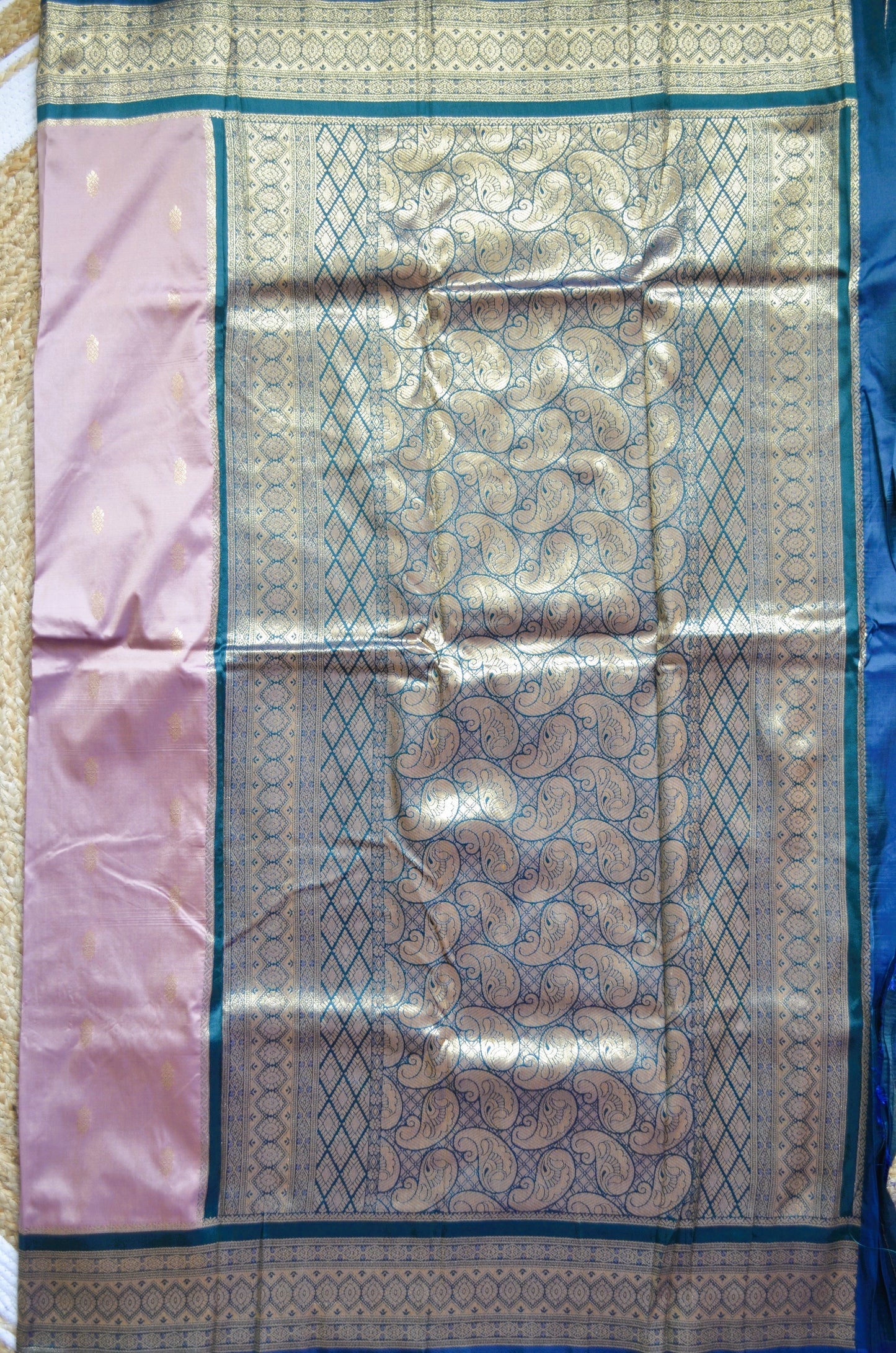 Mauve Zari Work Banarasi Silk Saree