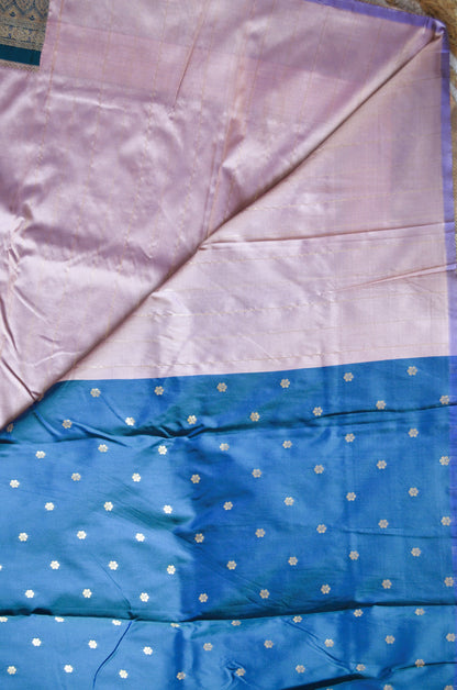 Mauve Zari Work Banarasi Silk Saree