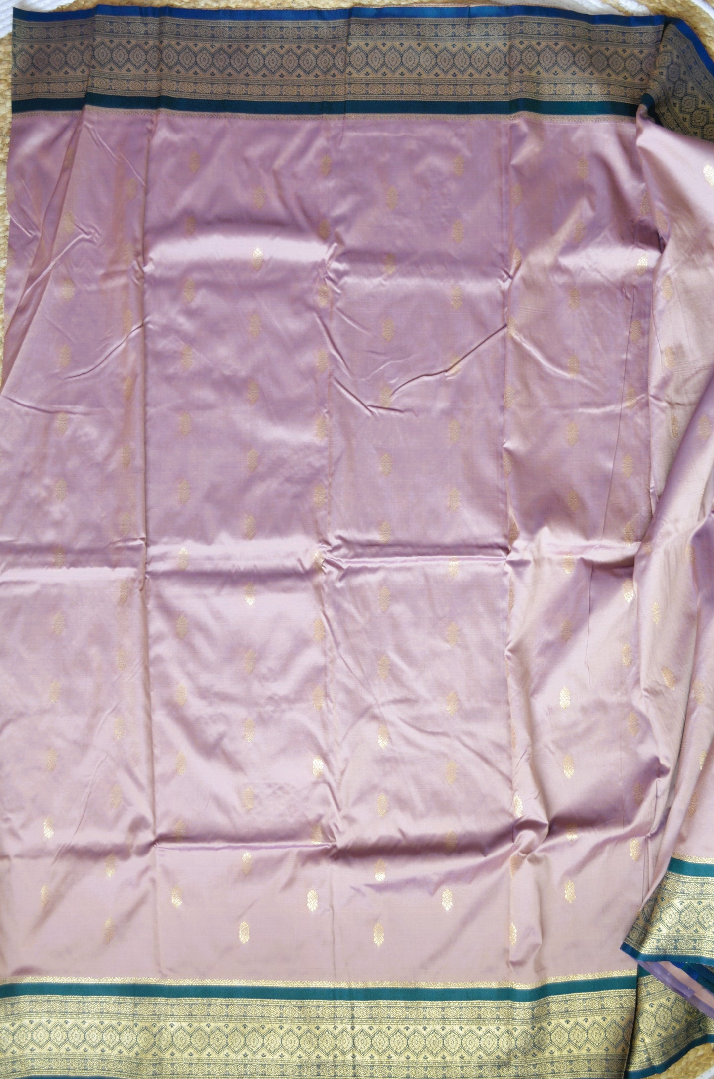 Mauve Zari Work Banarasi Silk Saree