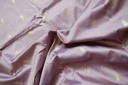 Mauve Zari Work Banarasi Silk Saree