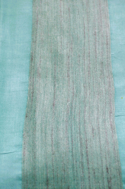 Sea Green Katan Handpainted Pure Silk Handloom Saree