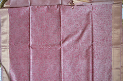 Mauve Block Print Pure Silk Handloom Saree