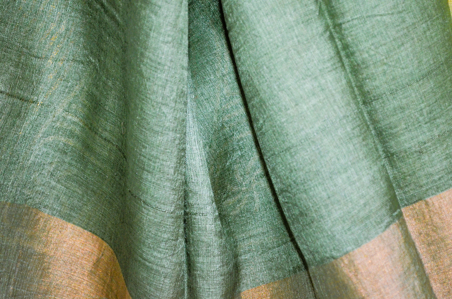 Yellow Tussar Pure Silk Handloom Saree with Block Prints