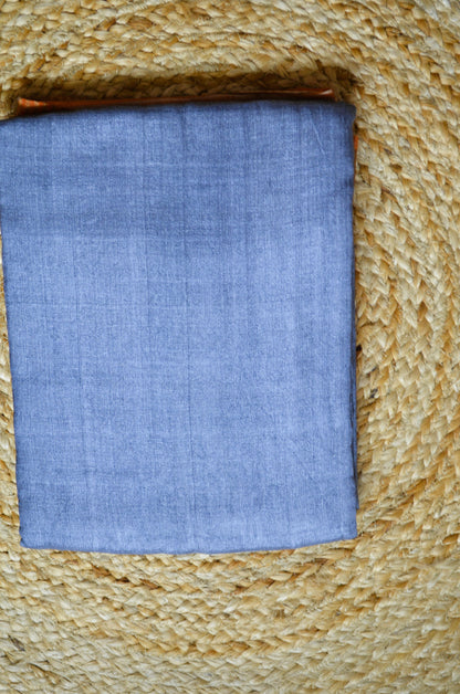 Grey Tussar Pure Silk Handloom Saree with Block Prints