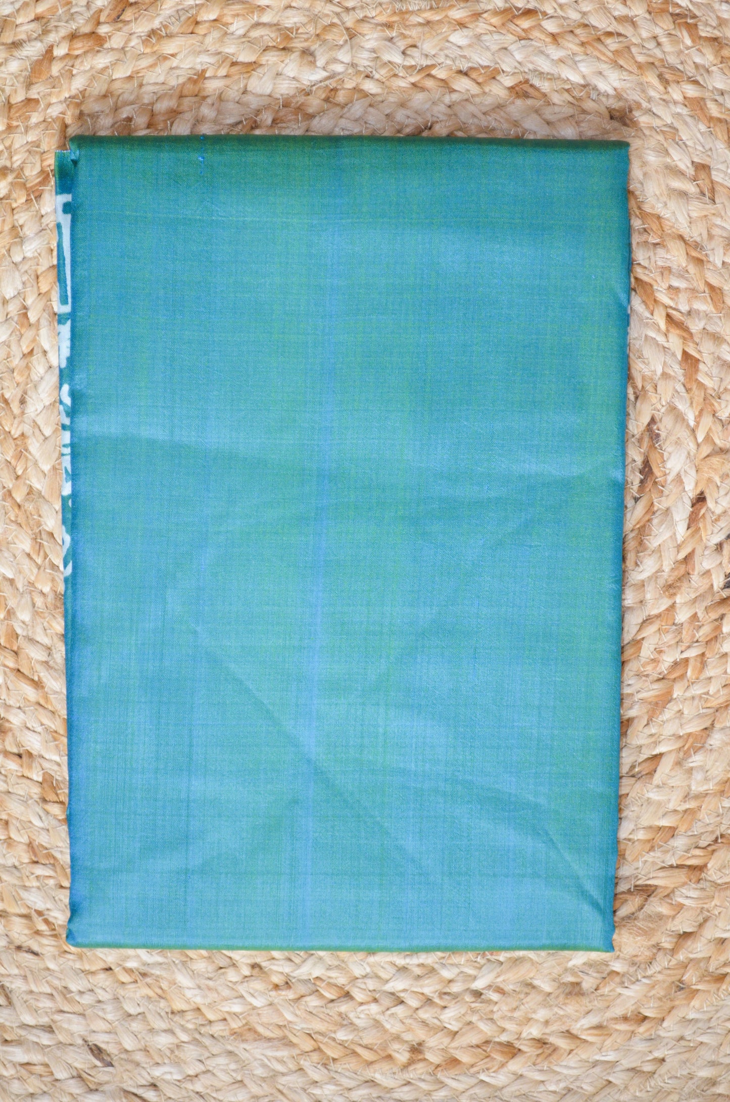 Teal Dual Tone Pure Silk Sonamukhi Handloom Saree