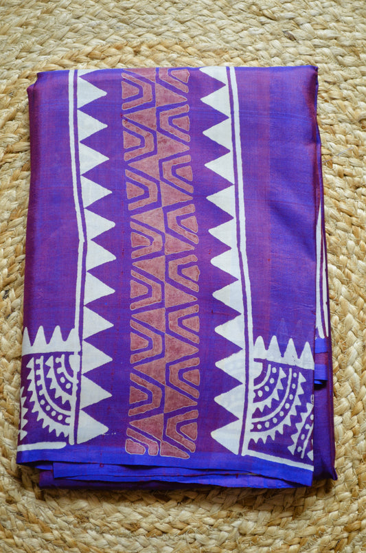 Purple Dual Tone Pure Silk Sonamukhi Handloom Saree