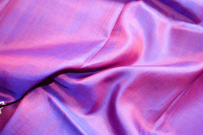 Purple Dual Tone Pure Silk Sonamukhi Handloom Saree