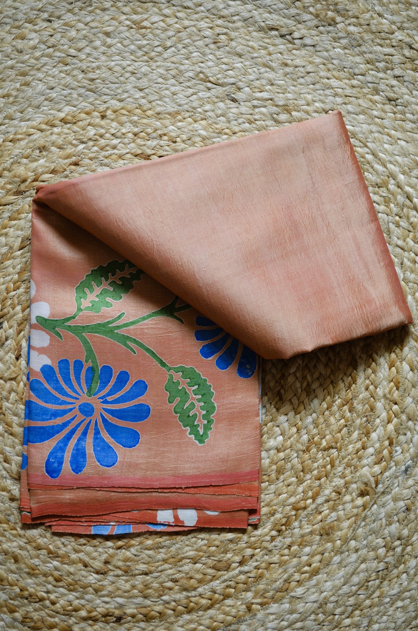 Orange Dual Tone Pure Silk Sonamukhi Handloom Saree