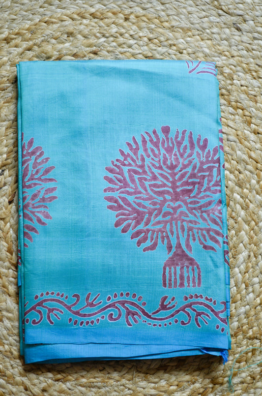 Sea Green Dual Tone Pure Silk Sonamukhi Handloom Saree