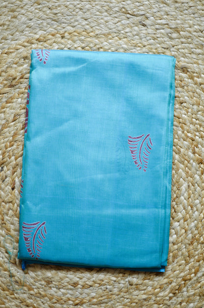 Sea Green Dual Tone Pure Silk Sonamukhi Handloom Saree
