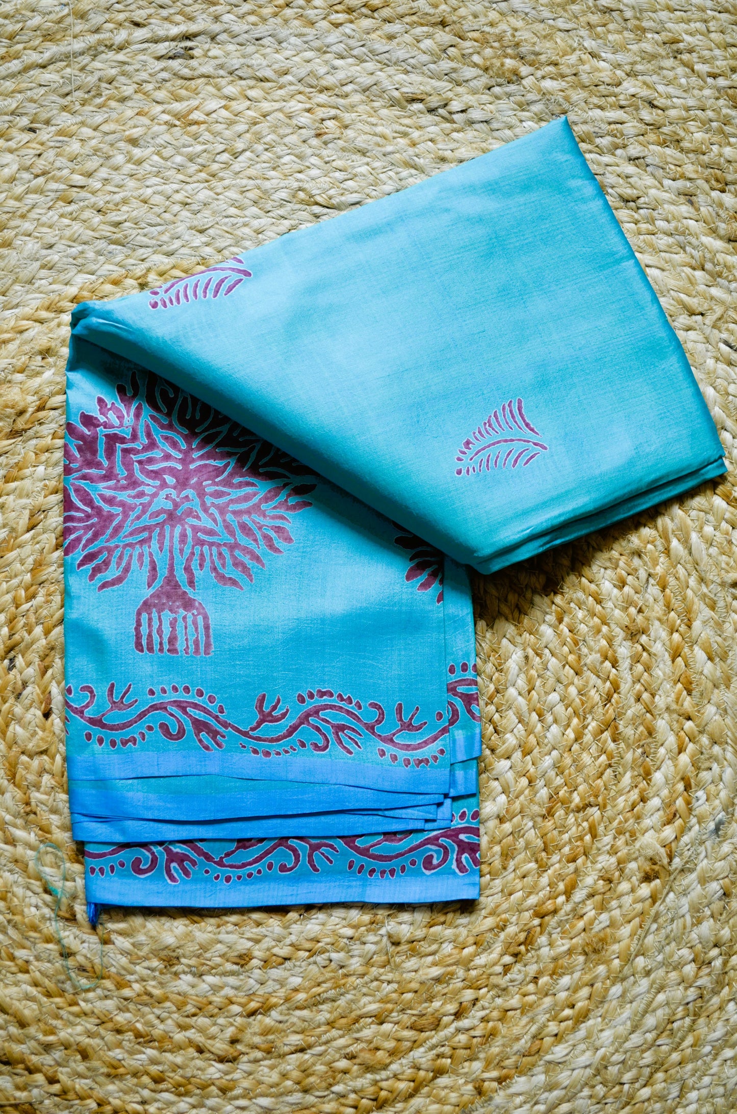 Sea Green Dual Tone Pure Silk Sonamukhi Handloom Saree