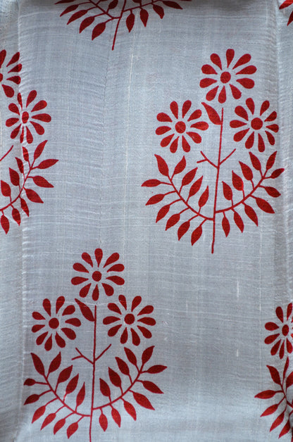 Black Block Print Pure Silk Handloom Saree