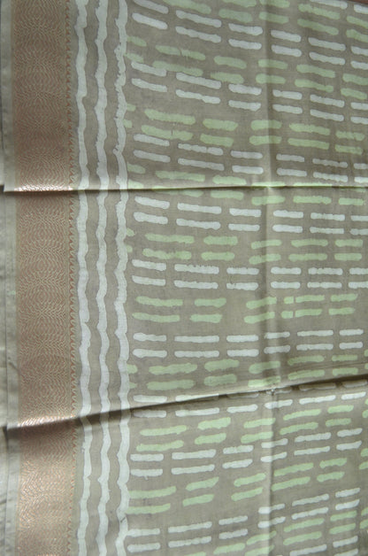 Olive Maheshwari Dabu Block Print Vegan Silk Handloom Saree