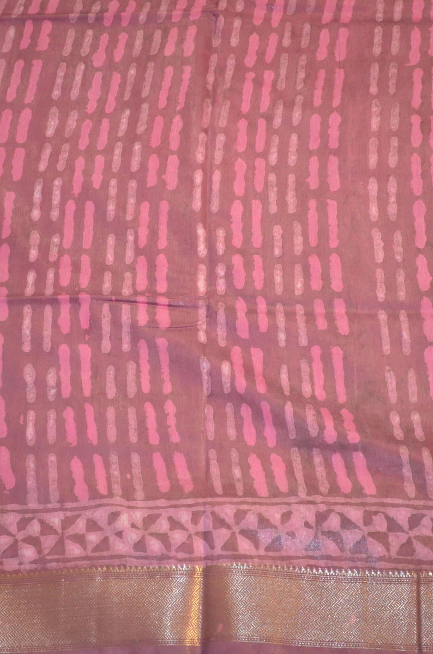 Rouge Maheshwari Dabu Block Print Vegan Silk Handloom Saree