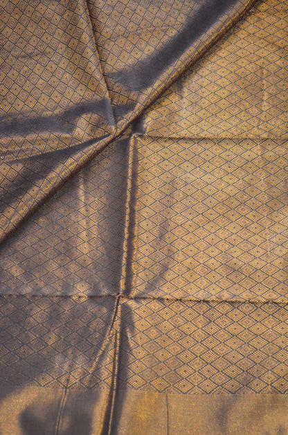 Black Kanjeevaram Zari Vegan Silk Handloom Saree