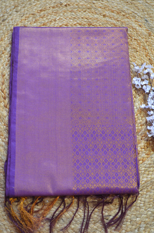 Purple Kanjeevaram Zari Vegan Silk Handloom Saree