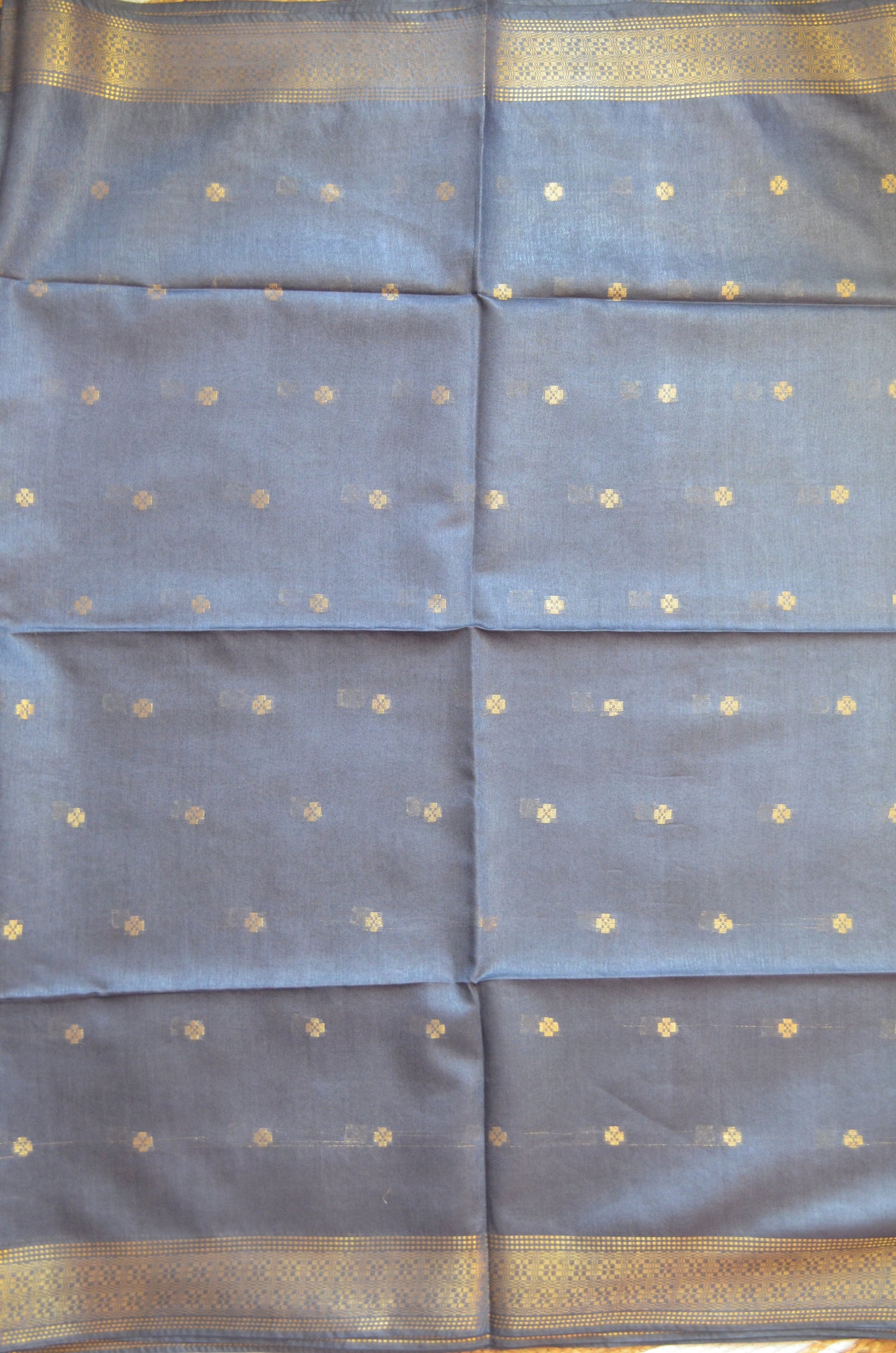Steel Contemporary Zari Vegan Silk Saree