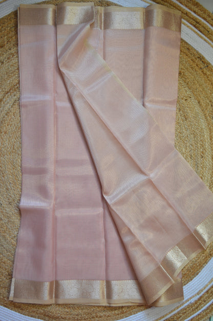 Peach Zari Kota Saree